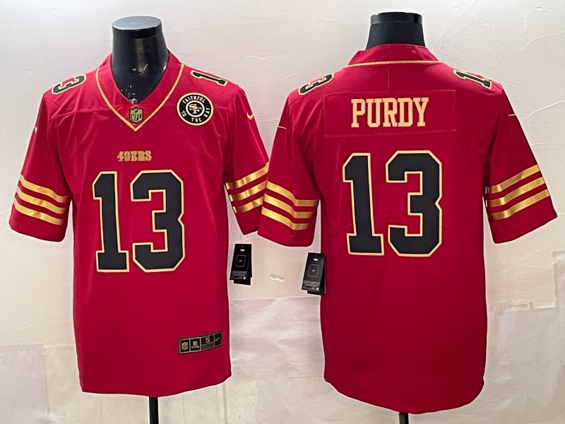 Men San Francisco 49ers #13 Purdy Red gold 2026 Nike Limited NFL Jersey style 112->san francisco 49ers->NFL Jersey